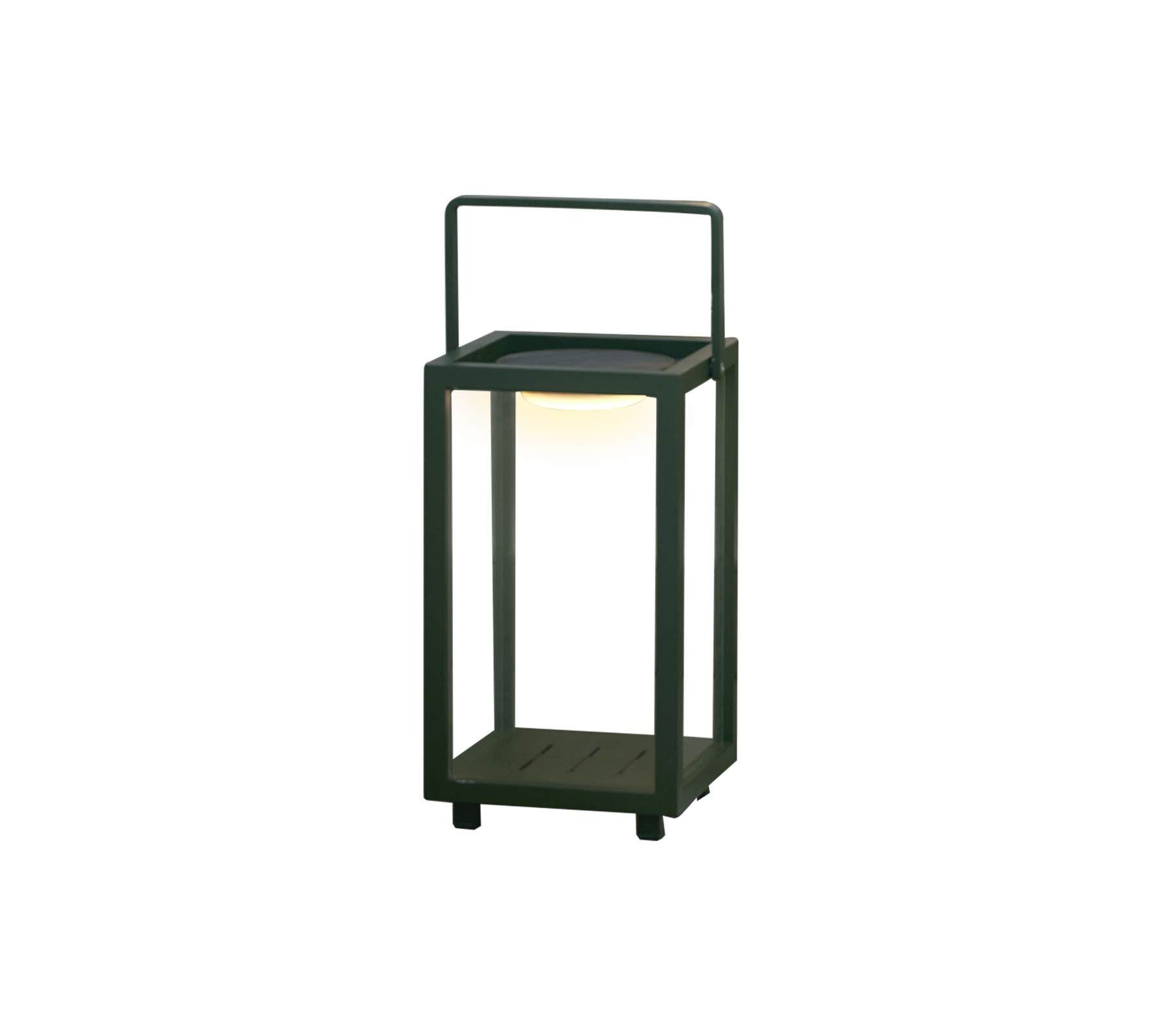 Stylish lantern featuring a warm LED light, set within a sleek, modern frame, perfect for enhancing any space's ambiance.