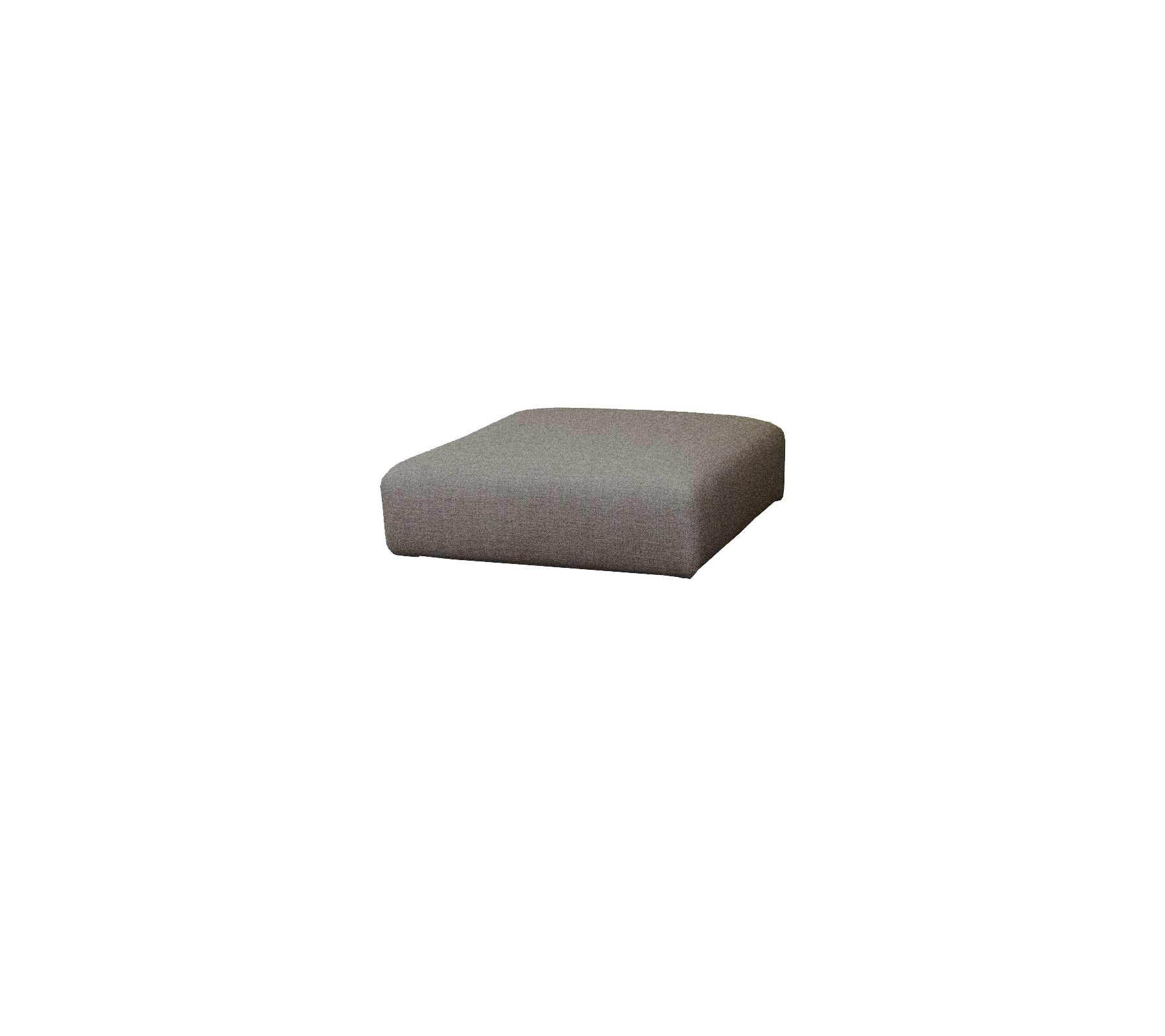 Gray ottoman with a modern, minimalist design, featuring a soft fabric surface and clean lines, perfect for versatile seating or decor.