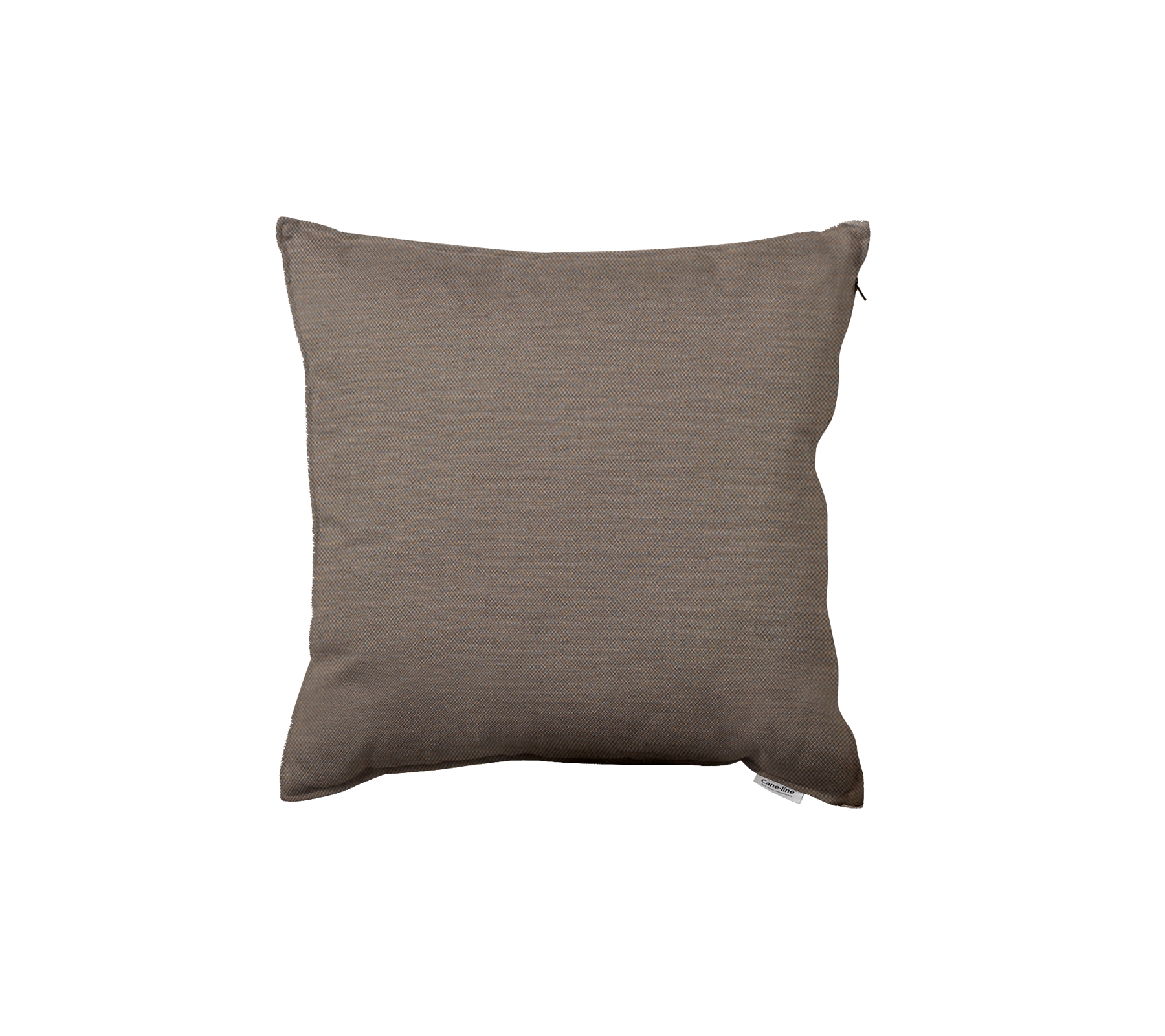 Square decorative pillow in a solid brown color, featuring a simple, modern design. Perfect for adding comfort to any space.