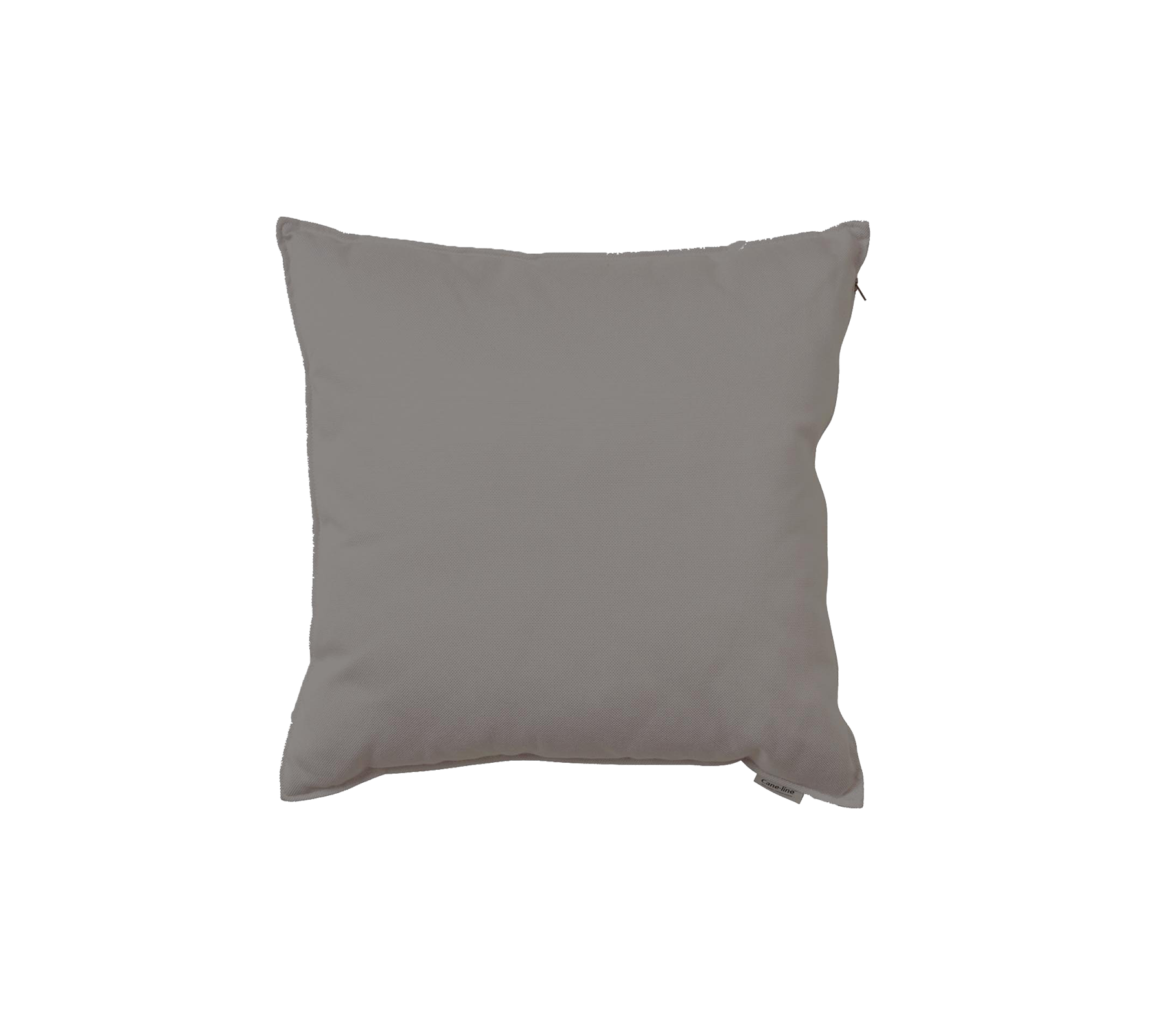 Soft, square decorative pillow in a neutral gray color, perfect for adding a touch of comfort and style to any space.