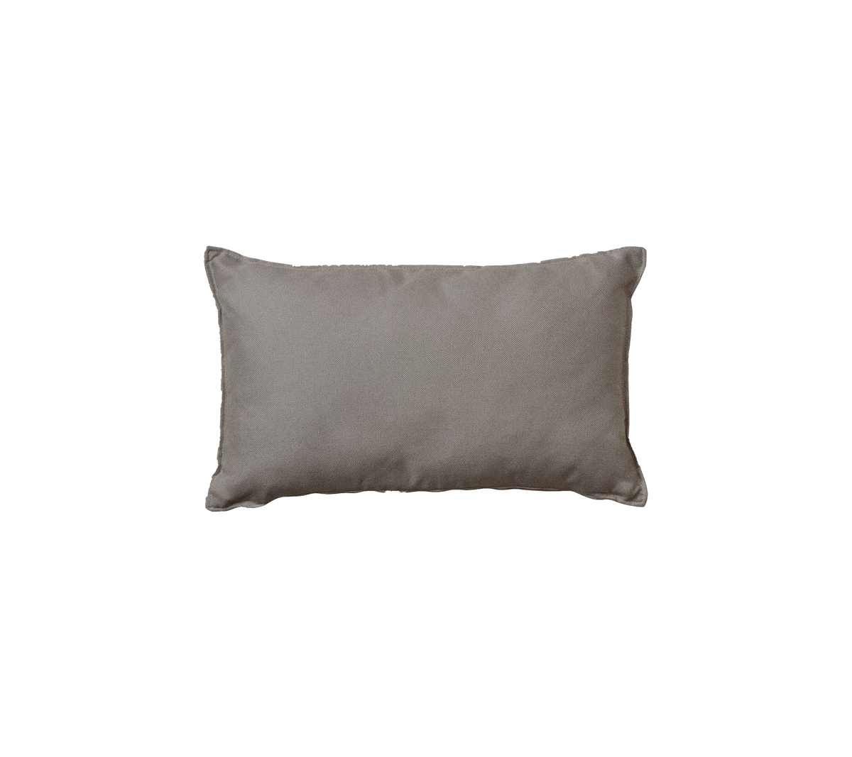 Rectangular gray cushion with a smooth texture and piped edges, ideal for adding comfort and style to any seating area.