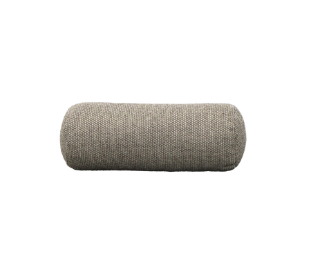Textured cylindrical cushion in a neutral color, designed for comfort and support, perfect for enhancing relaxation areas.