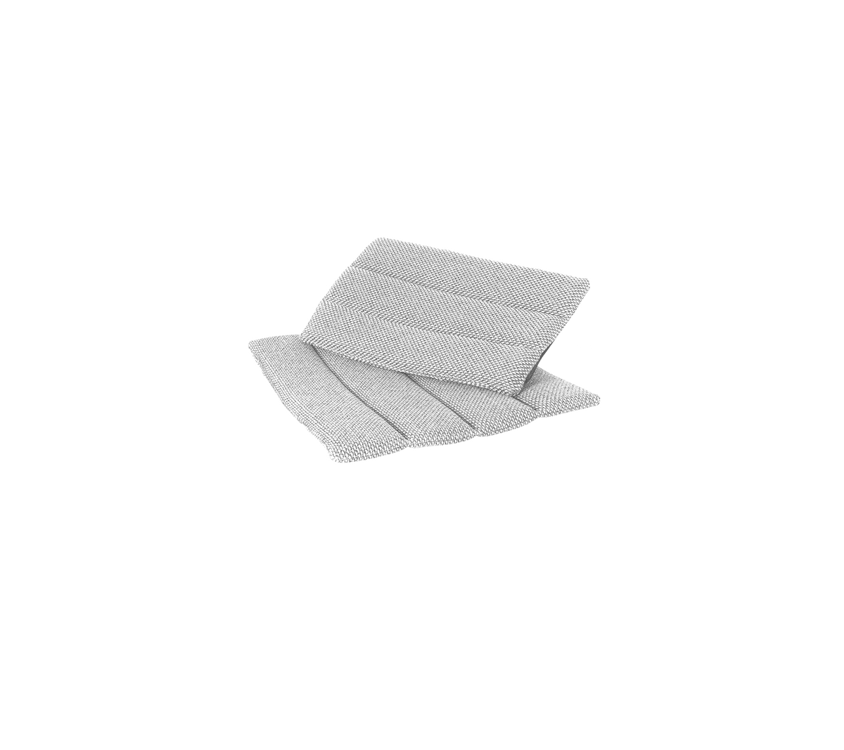 Three textured gray surface pads arranged together in a layered fashion, suitable for various applications or uses.