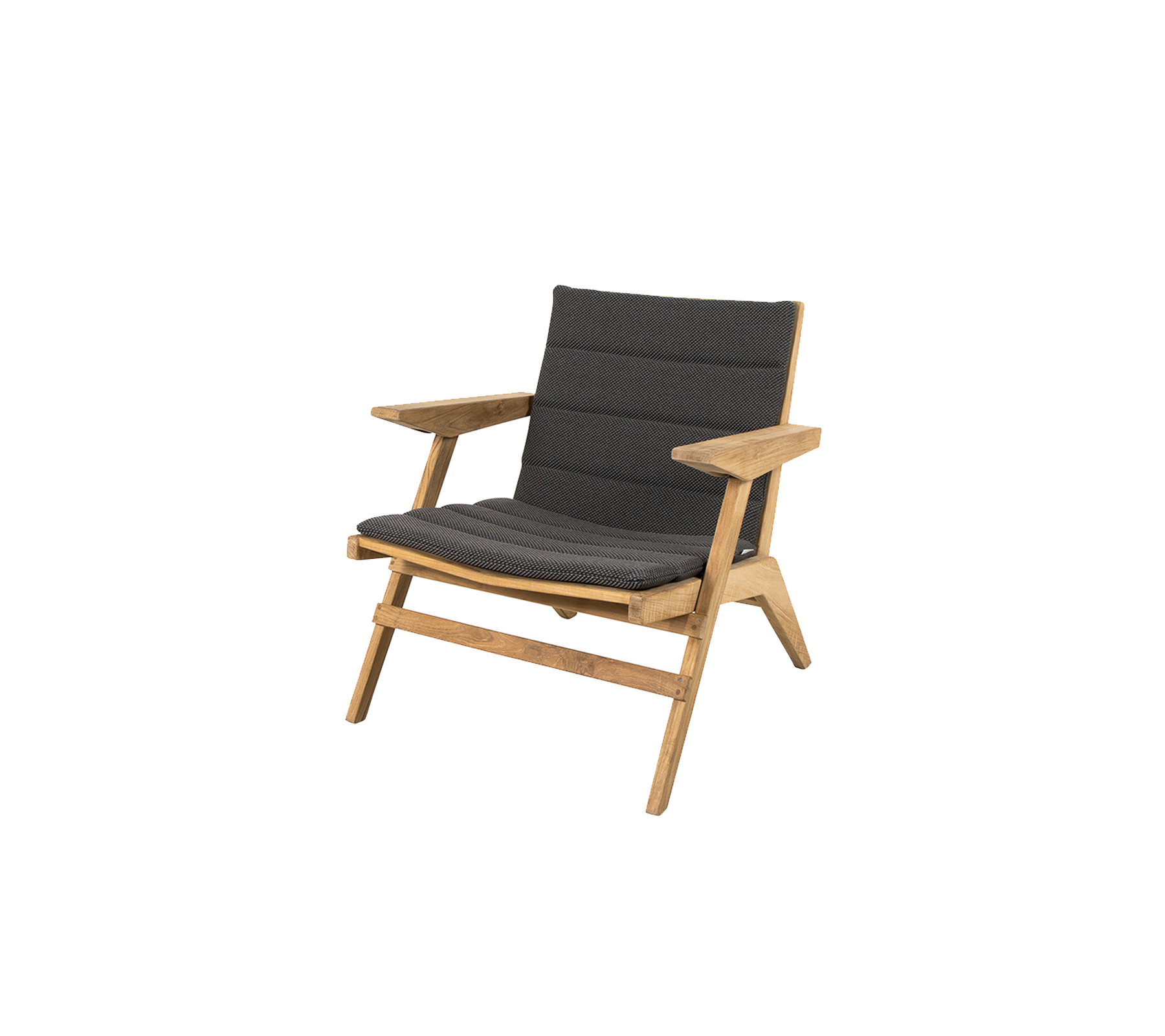 Modern wooden armchair with a gray cushioned seat and backrest, featuring a stylish design that complements various decor styles.