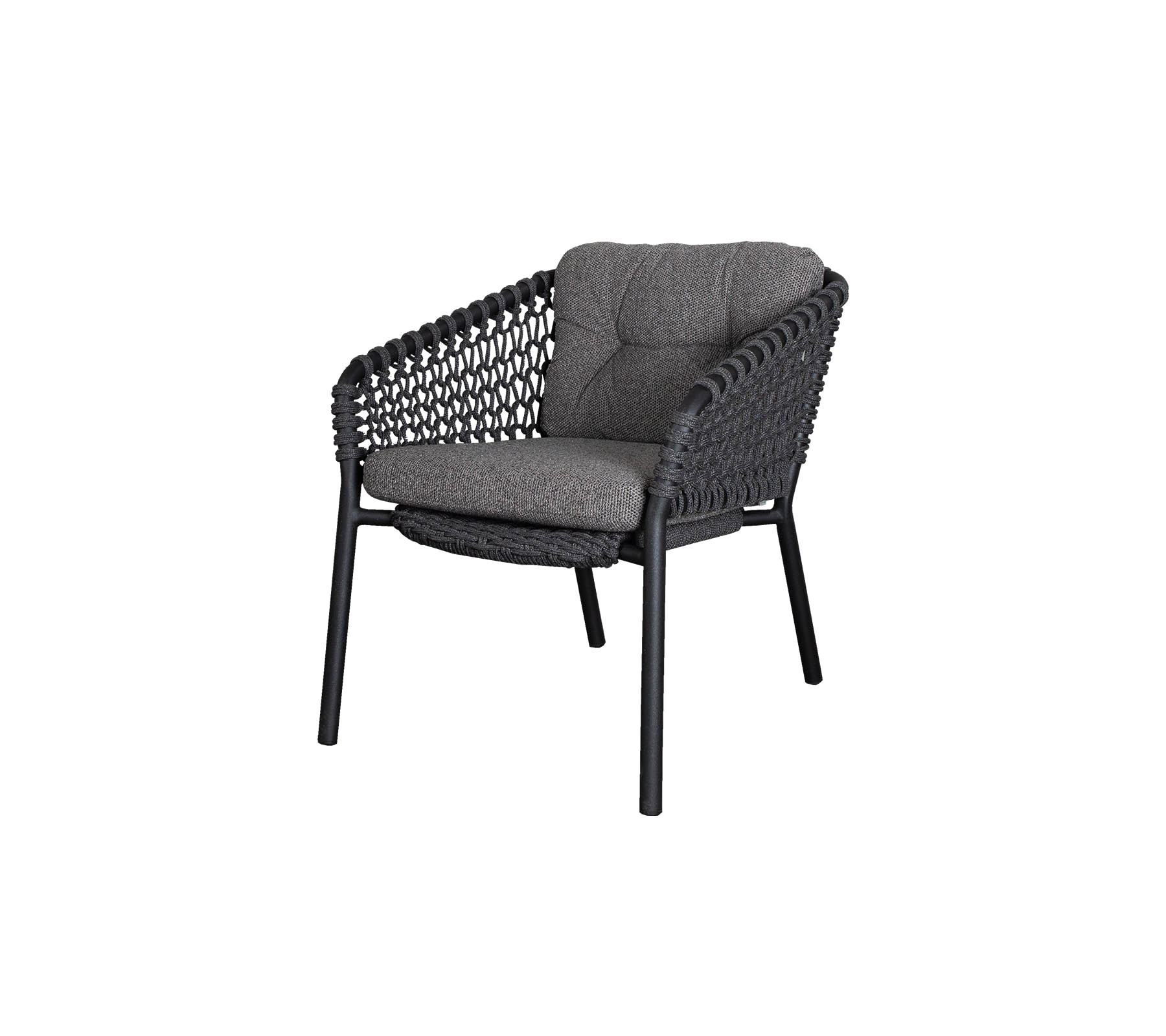 Stylish wicker chair with a comfortable gray cushion, featuring a sturdy frame and elegant design, perfect for any seating area.