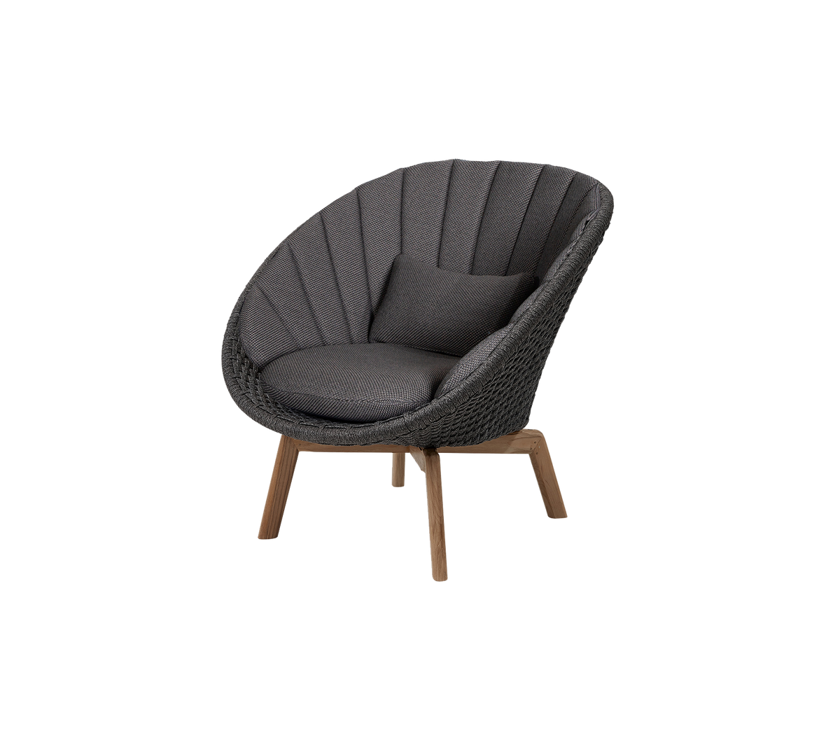 Stylish circular chair with plush cushioning and sleek wooden legs, featuring a textured upholstery for comfort and elegance.