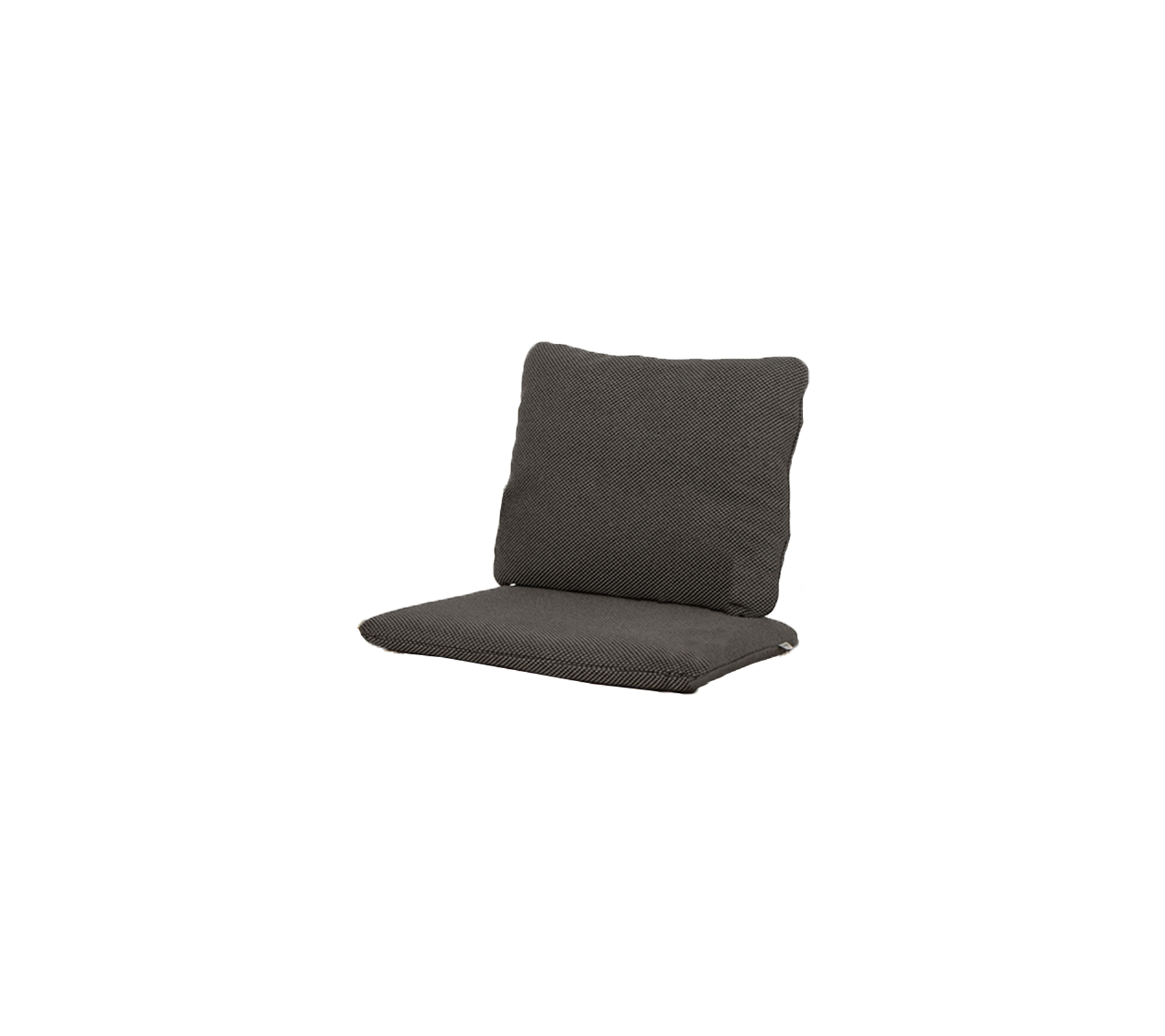 Gray cushioned chair with a high backrest and thick seat, designed for comfort and relaxation. Perfect for casual seating.