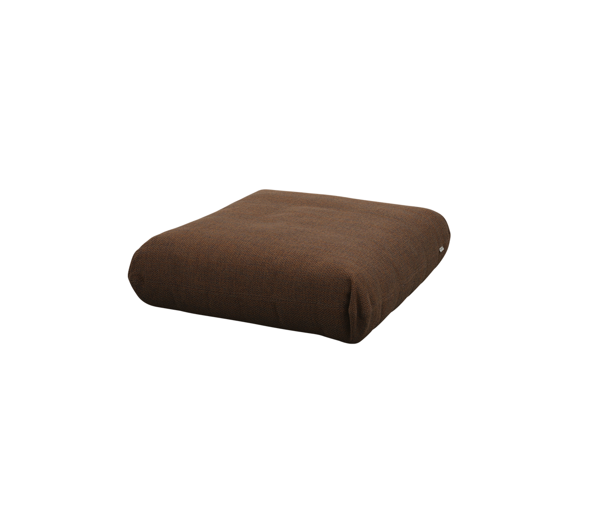 Brown, square-shaped cushion with a soft, fabric texture, ideal for comfort and decorative use.