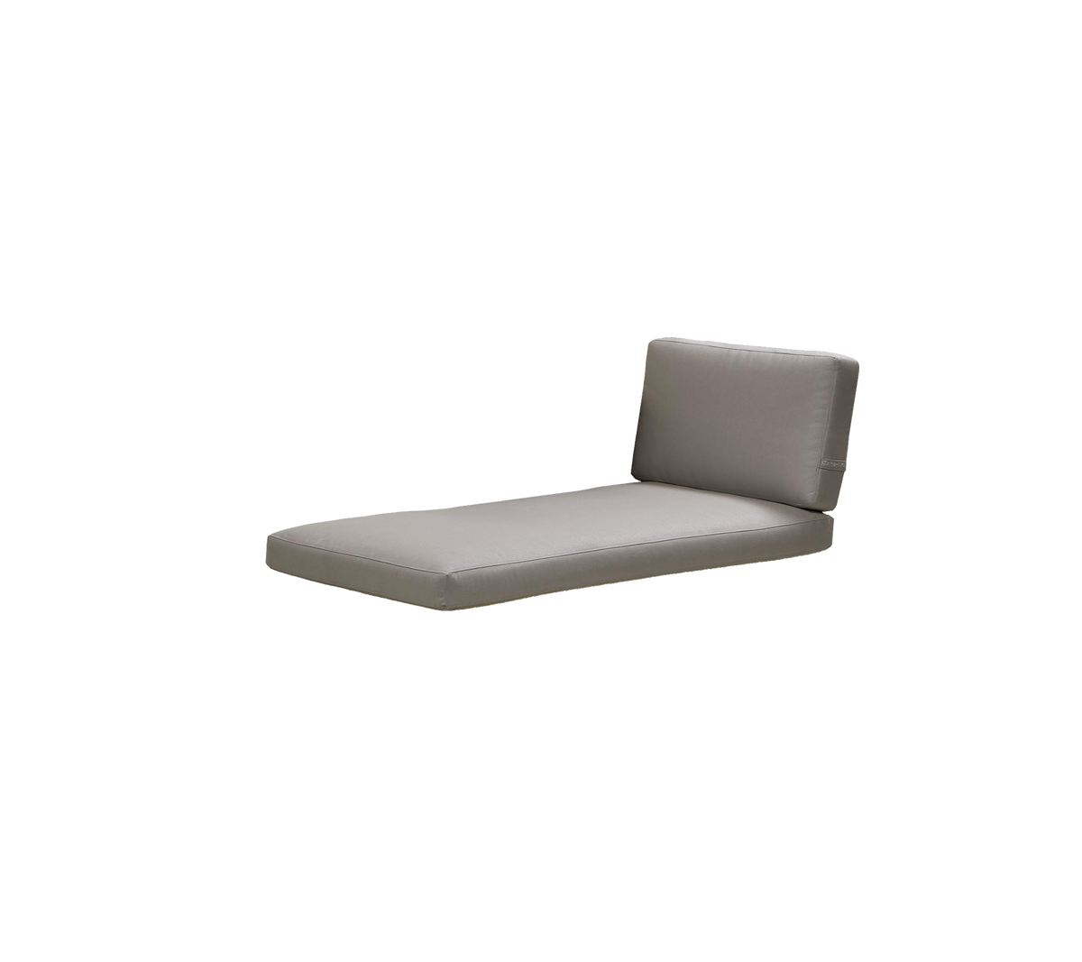 Contemporary gray lounge chair with a simple design and a supportive backrest, perfect for relaxation.