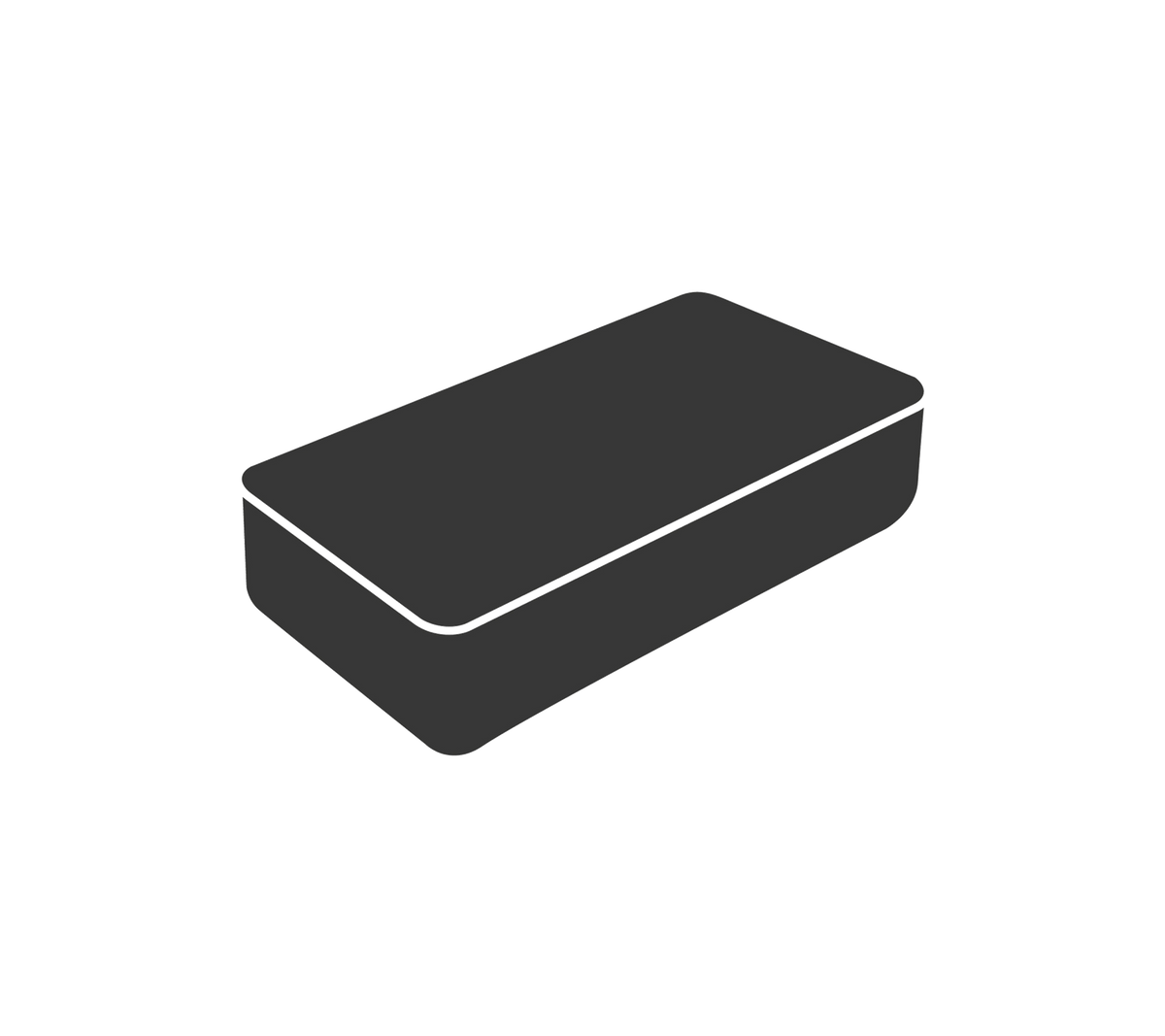 Black rectangular container with a lid, suitable for storage or organization.