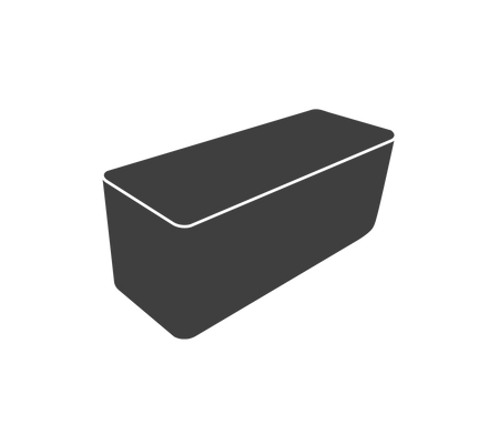 A sleek, dark container with a lid, suitable for storage or organization purposes.