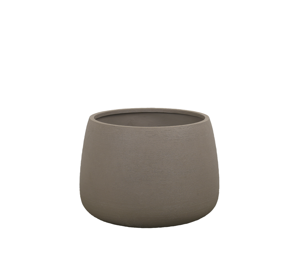 Modern taupe planter with a simple design.