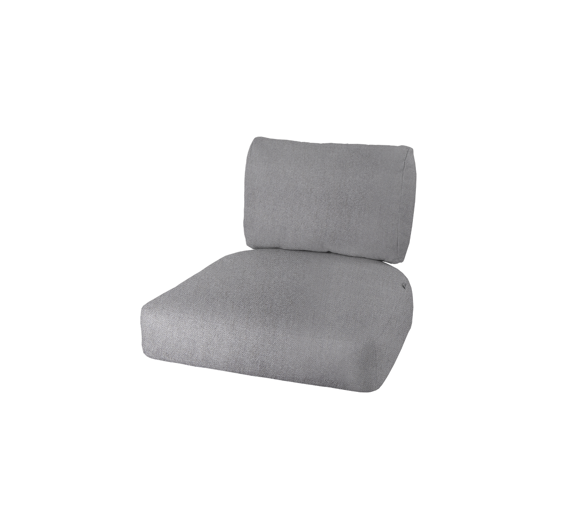 Grey upholstered cushion with a thick seat and a supportive backrest, suitable for comfortable seating arrangements.