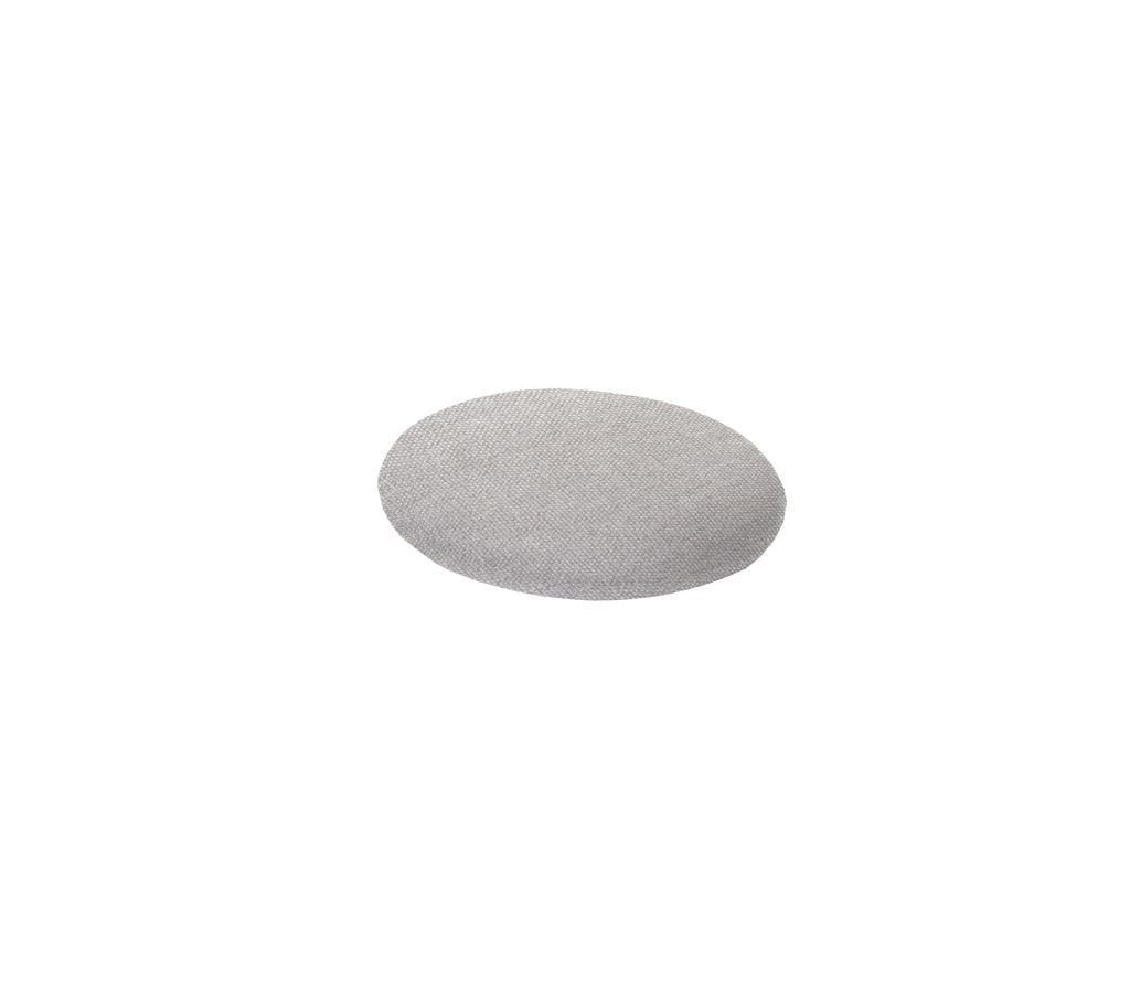 A smooth, round, gray object resembling a flat stone or disc, ideal for various practical or decorative uses.