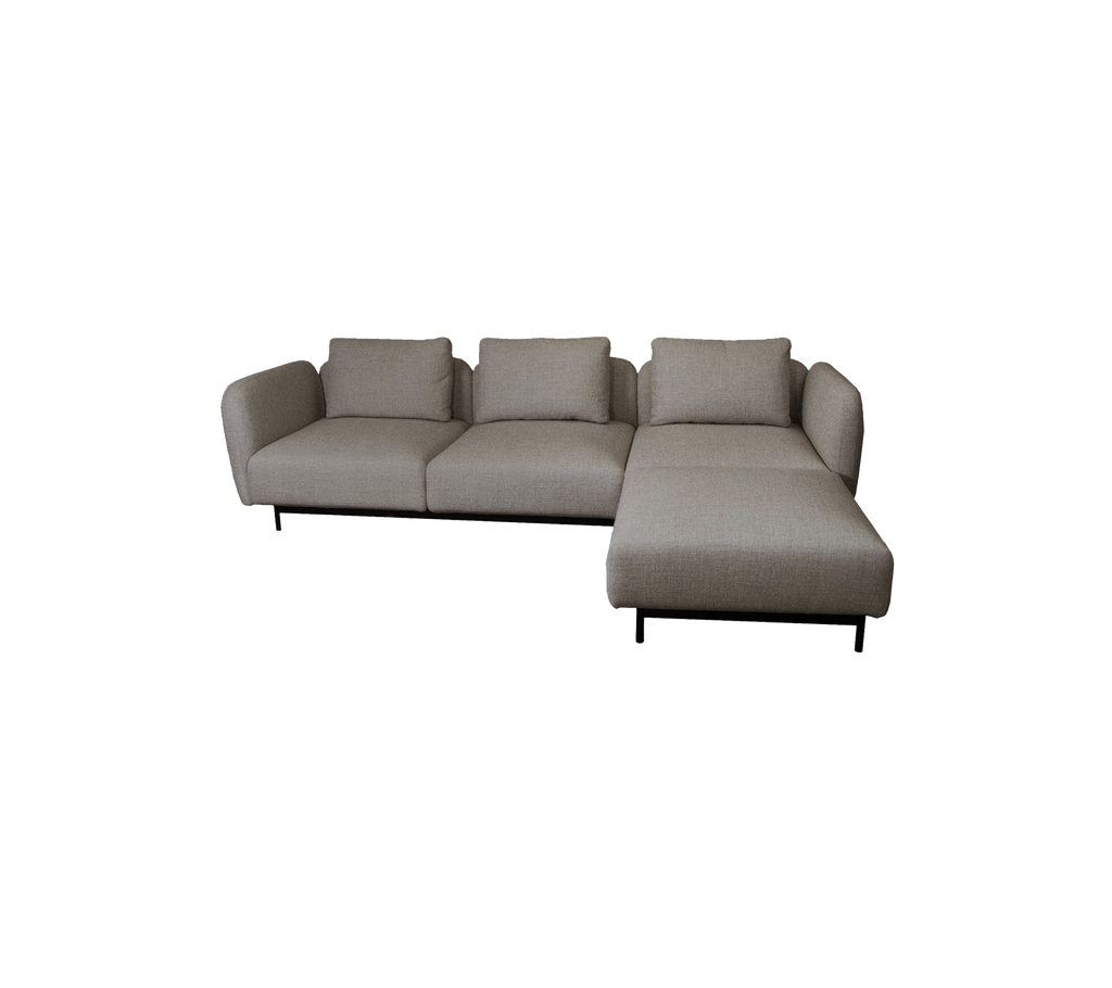 Aura 3-seater sofa, w/high armrest & chaise lounge, left (1.2)
