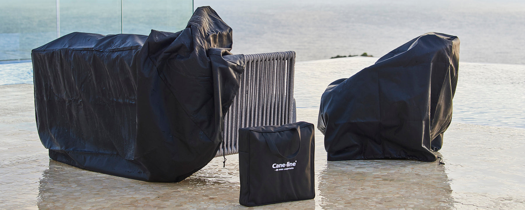 Set of protective black covers for various items, designed to shield against elements and enhance durability.