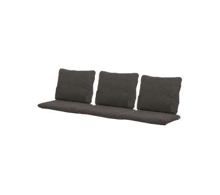 Comfortable three-person cushion in a sleek design, featuring multiple soft backing cushions for enhanced support and style.