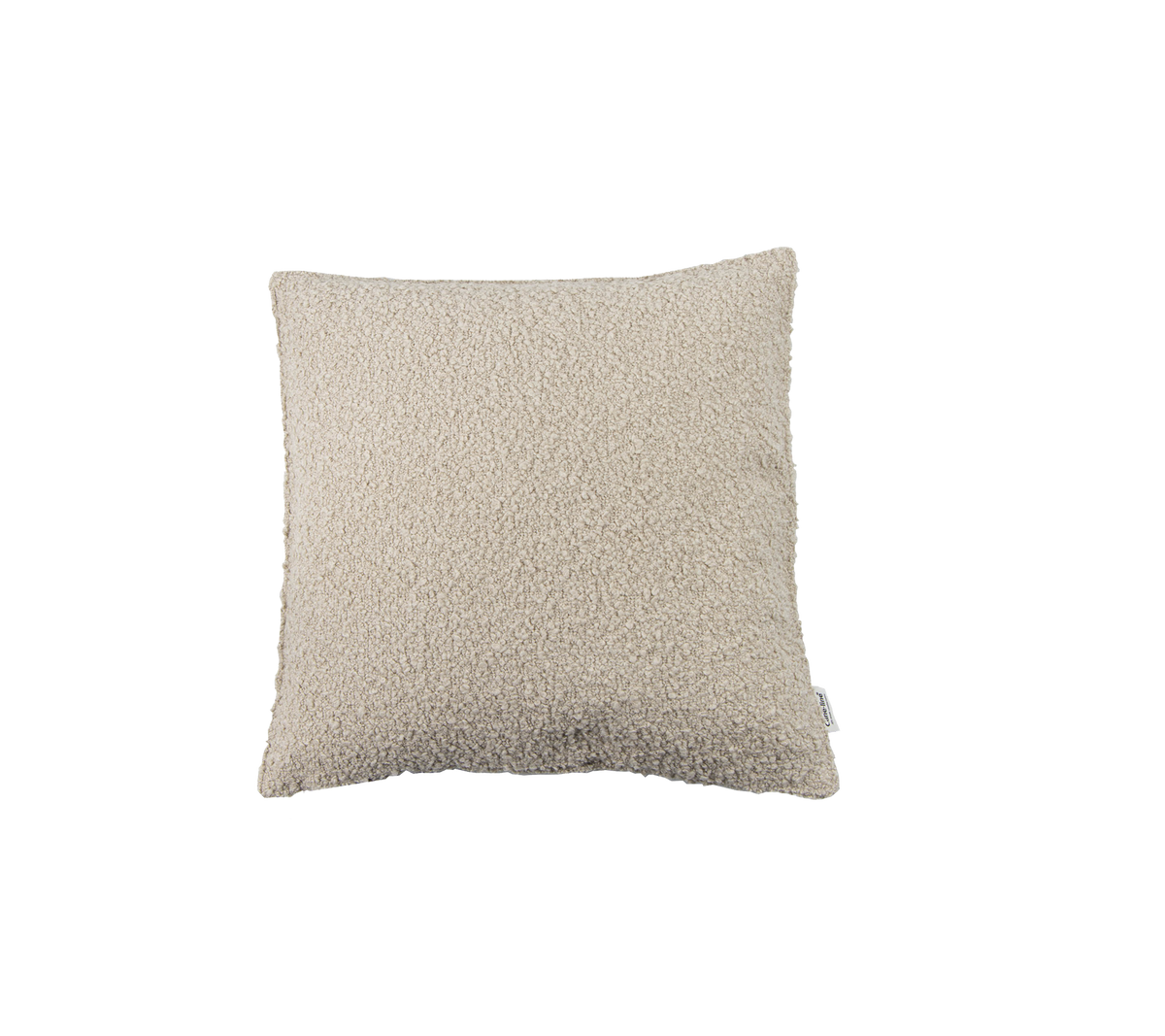 Square cushion in a soft beige texture, perfect for adding comfort and style to any seating area.