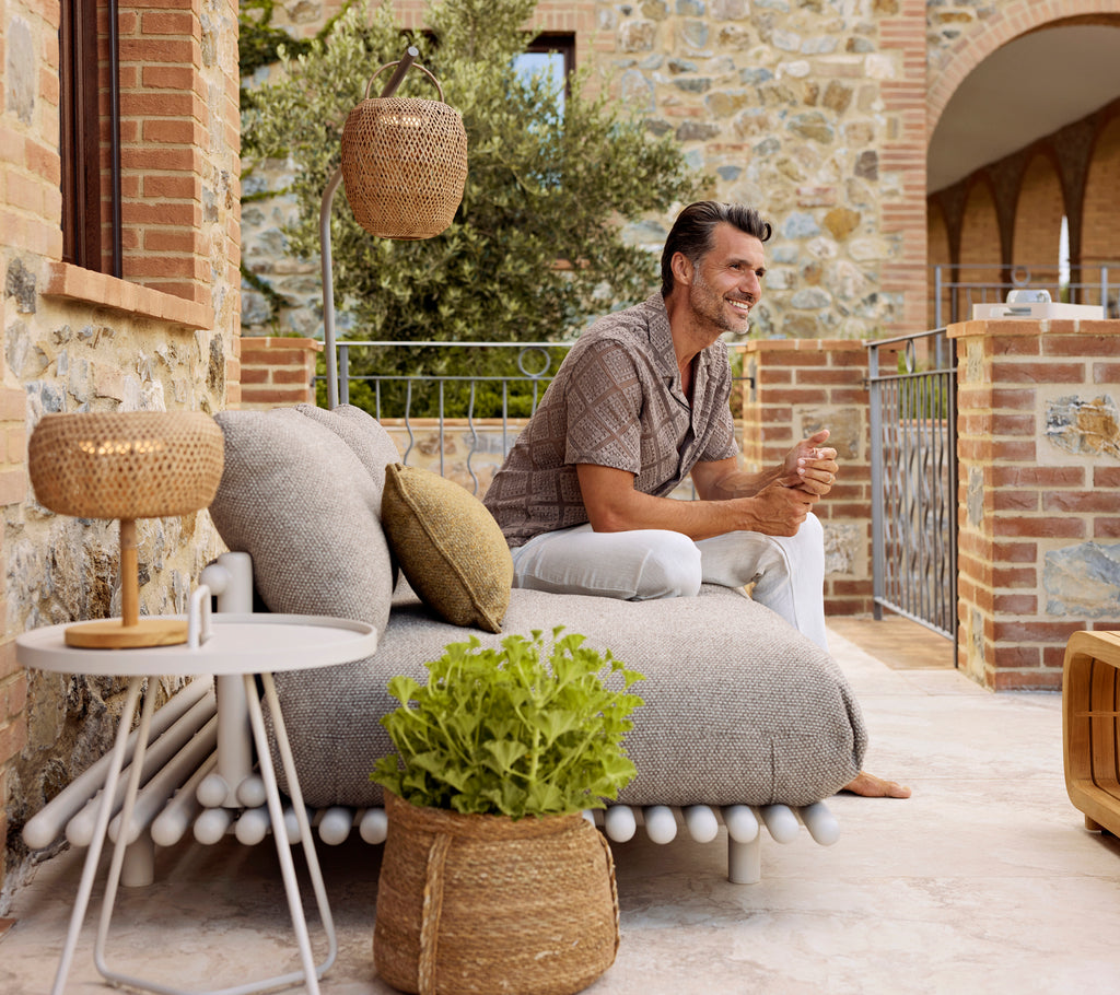 Sticks platform, sofa w/ chaise lounge